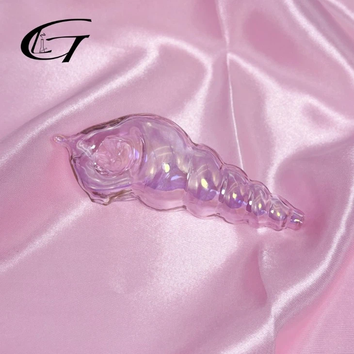 Electroplated pink conch tobacco hand pipe