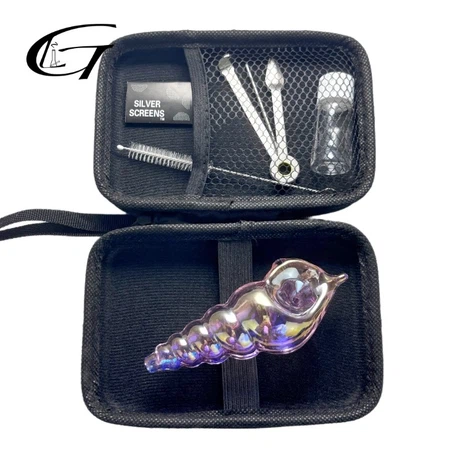 conch glass hand pipe with tool box conch glass hand pipe with tool box
